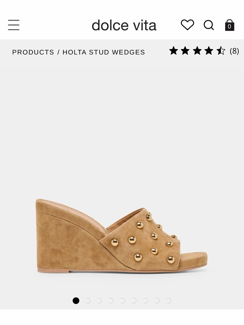 Dolce Vita Camel Suede Studded Wedge Slides